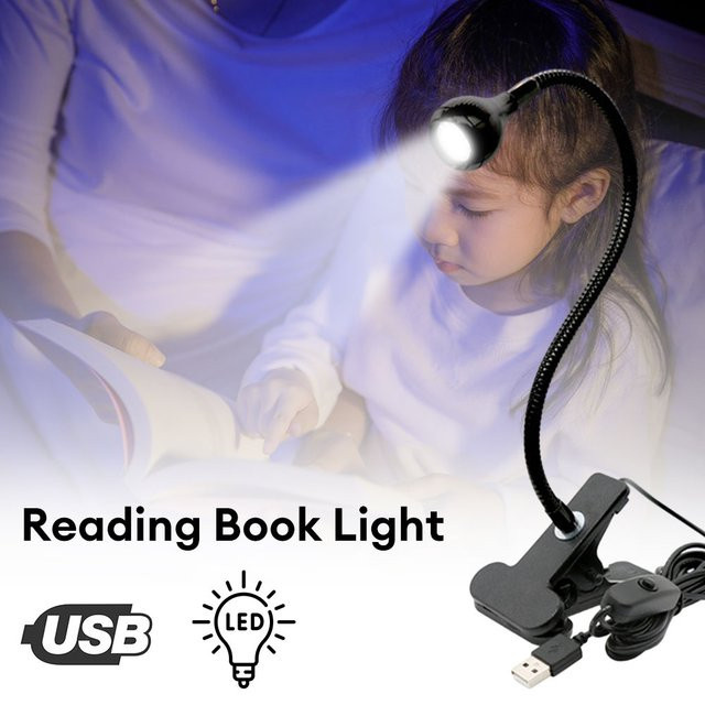 Gyarfas LED Buchlampe mit flexiblem 360 Grad USB-Stecker für Schreibtisch und Nachttisch - Bild 1