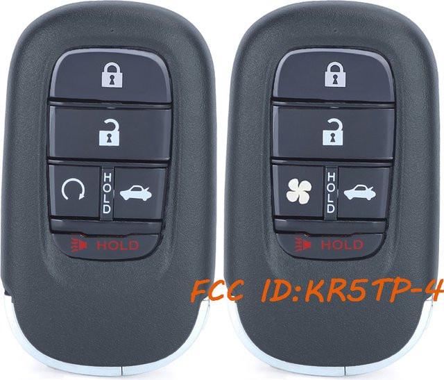 DIYKEY KR5TP-4 Smart-Remote-Schlüsselanhänger für Honda Accord, Civic und CRV, Farbe: Schwarz, 433,92 MHz - Bild 1