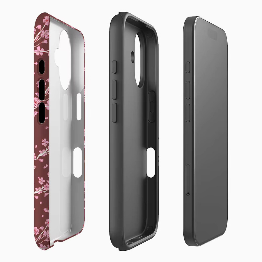 Potdemiel Robuste Handyhülle mit Kirschblüten-Design in Pink für iPhone 17 16 15 14 13 Pro Max Plus mit Magnetfunktion - Bild 2