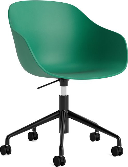 HAY About A Chair AAC 252 moderner Stuhl aus Polypropylen und Aluminium in Grün matt mit Rollen - Bild 1