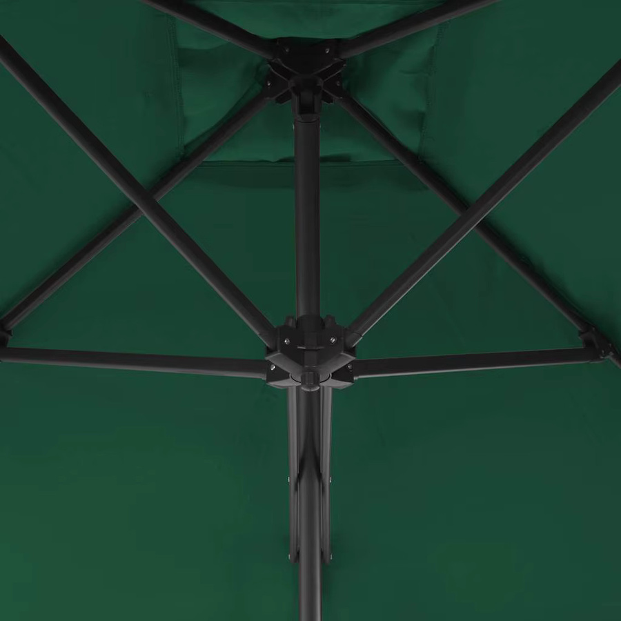 Großer quadratischer Terrassenschirm mit grünem Stahlmast, B/B/H: 250 x 250 x 250 cm - Bild 3