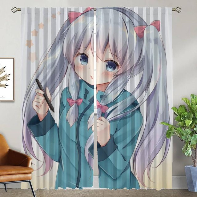 Elegante Eromanga Sensei Raumvorhänge, 2er-Set, semi-transparent, Mehrfarbig, Breite: 50 cm, Höhe: 70 cm - Bild 1