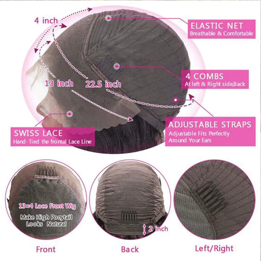 Tomiyaa Lace Front Perücke Echthaar, Körperwelle, 24 Zoll, Damen - Bild 5