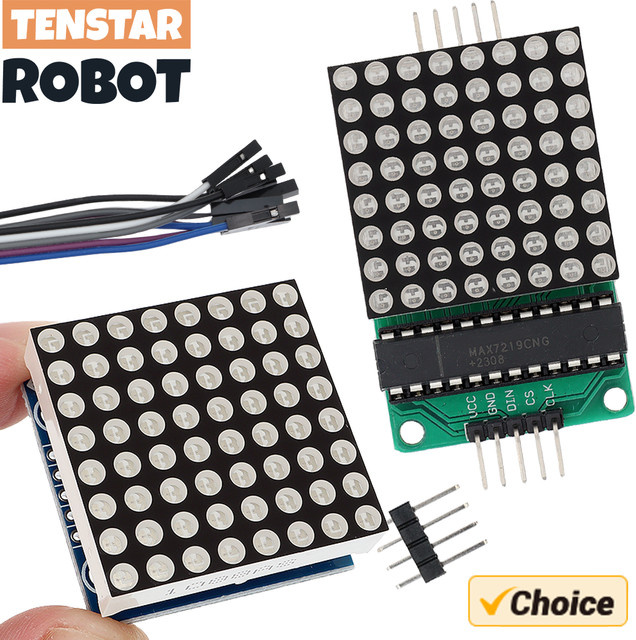 TENSTAR ROBOT MAX7219 8x8 Dot Matrix Modul mit rotem LED Display für Mikrocontroller und MCU - Bild 1