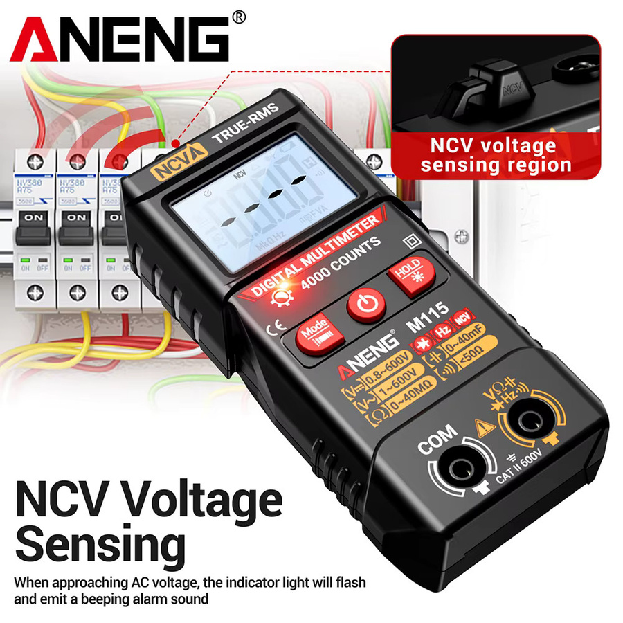 ANENG M115 Digitales Multimeter Multifunktions-Tester mit 4000 Anzeigen für Kapazitäts- und Frequenzmessungen - Bild 3