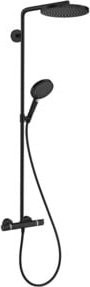 Hansgrohe Showerpipe Raindance Select S mit Thermostat, Handbrause und Kopfbrause, Mattschwarz - Bild 1