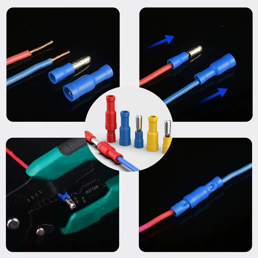 AOKIN Bullet-Steckverbinder Set 100 Stück, Blau, männlich und weiblich, 16-14AWG für Automobil, Boot und Industrie - Bild 4