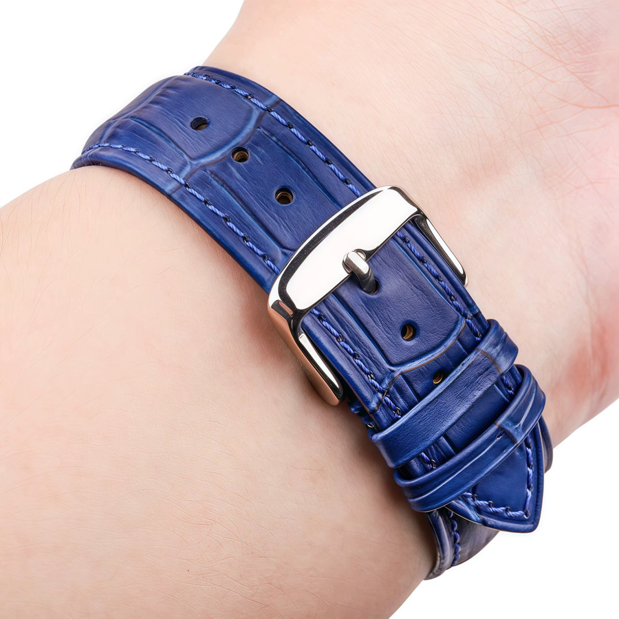 DUTRIEUX Uhrenarmband Leder, Krokodilmuster, Unisex, Schwarz - Bild 4