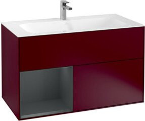 V&B Waschtischunterschrank Finion mit Wandbeleuchtung, Lackiert, Breite: 99,6 cm, Tiefe: 49,8 cm - Bild 1