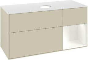 V&B Waschtischunterschrank Finion in Weiß und Grau lackiert, Breite: 120 cm, Tiefe: 50,1 cm, Höhe: 50,1 cm - Bild 1
