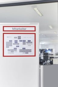 Magnetoplan magnetofix-Magnetrahmen Topsign, 5 Stück, rot, A4 quer/A3 hoch, B: 31,9 cm, T: 5,2 cm - Bild 1
