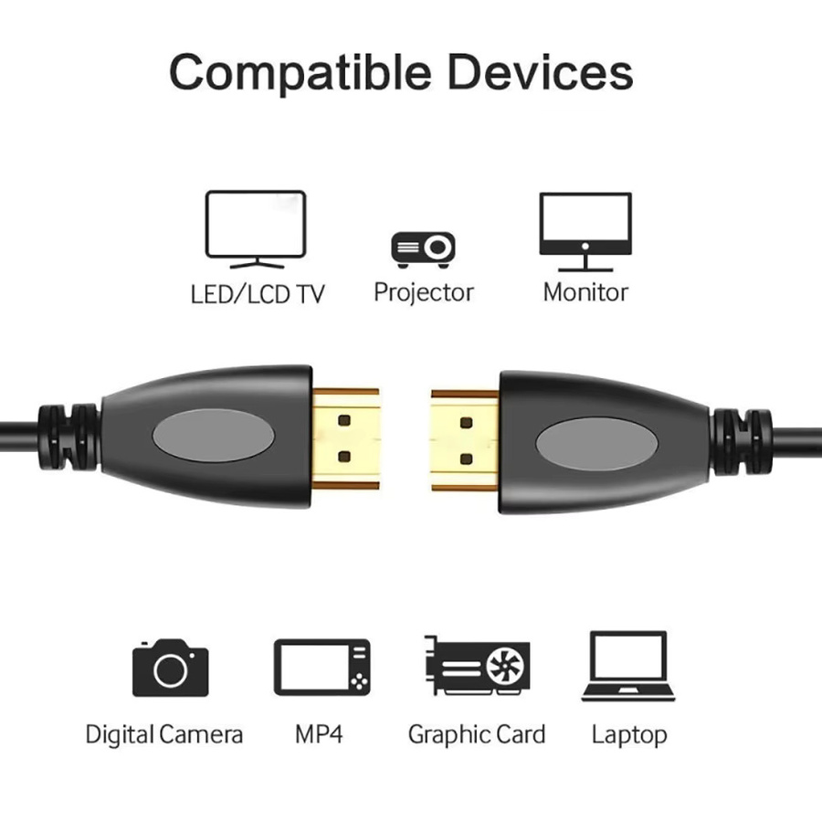 HD-Kabel Stecker auf Stecker in Schwarz, ultraweiches und dünnes PVC-Kabel für High-Speed 1080p 3D mit 4,1/4,5 mm Außendurchmesser - Bild 4
