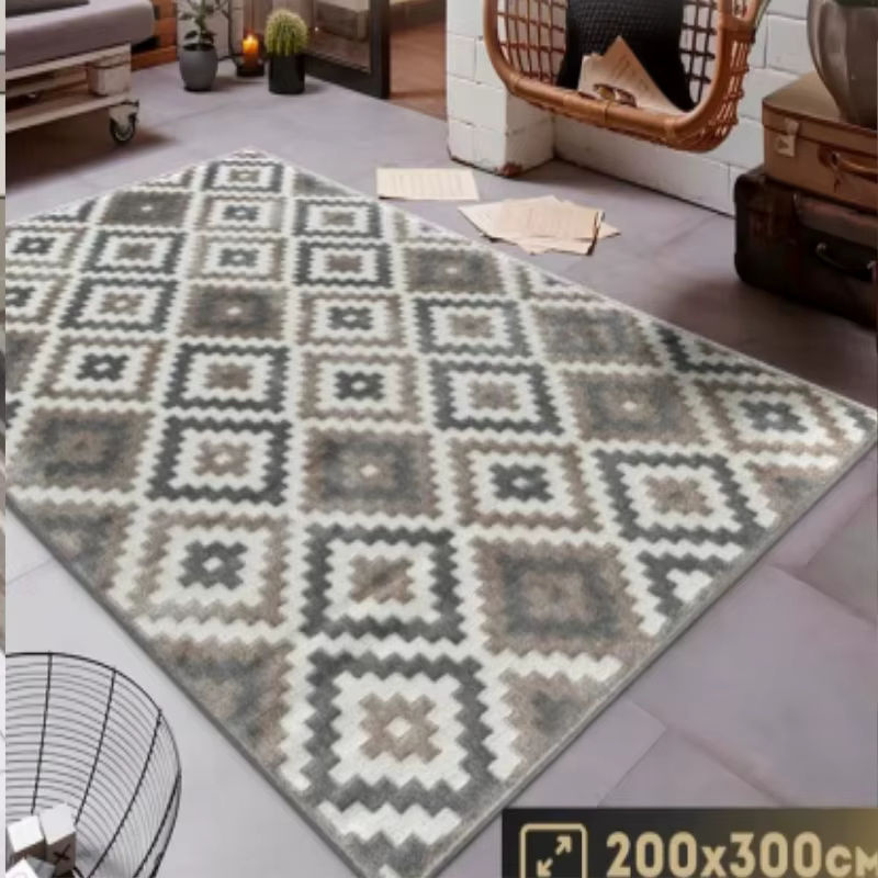 Retro Geometrie Teppich mit Anti-Rutsch-Funktion für Wohnzimmer und Schlafzimmer - Bild 2