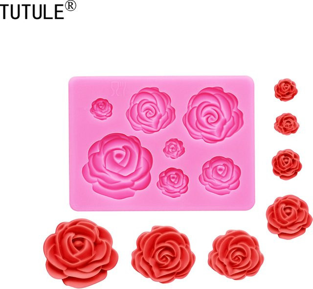 TUTULE Silikonform Rose in Pink für Schokolade, Fondant und Epoxidharz - Bild 1