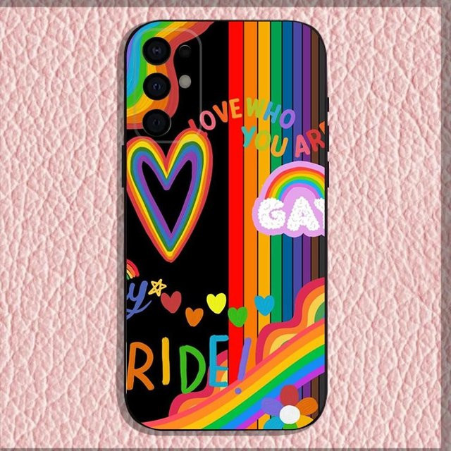 Handyhülle mit Regenbogen Pride Design für Samsung Galaxy S24 FE, Schwarz, Multicolour - Bild 1