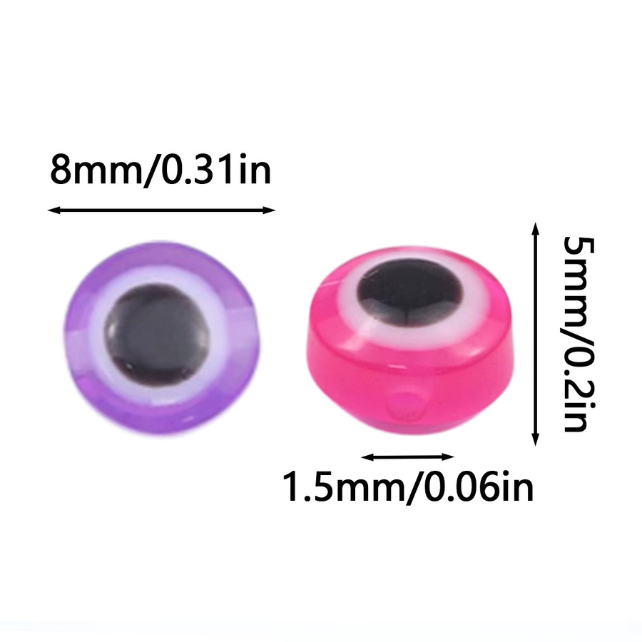 JHNBY Perlen Acryl, Teufelsauge, 8mm, Farbige, DIY-Perlen - Bild 2