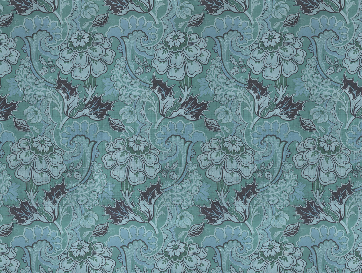 NLXL Mural Big Pattern Paola Wandtattoo mit floralem Vintage-Design in Blau, Grün und Türkis - Bild 1