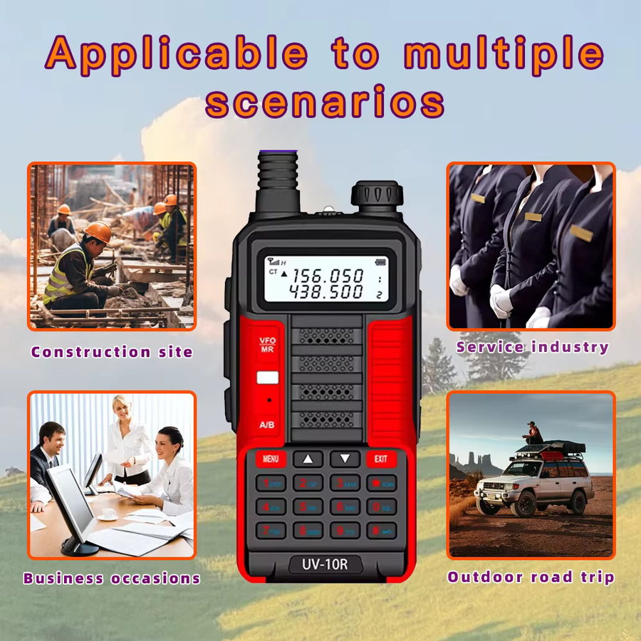 Baofeng Walkie Talkie UV-10R Dual Band Funkgerät in Schwarz mit 10 W High Power und 50 km Reichweite - Bild 5