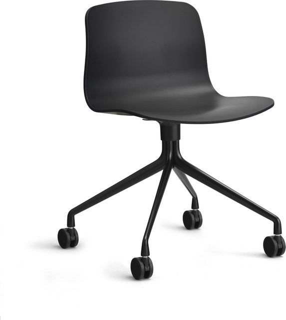 HAY About A Chair AAC 14 Drehstuhl in Schwarz mit Rollen und mattem Finish - Bild 1
