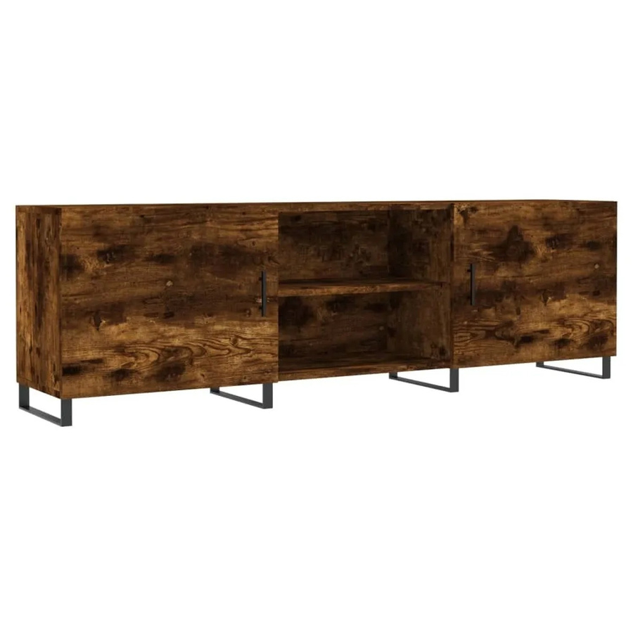 vidaXL TV-Schrank aus Holzwerkstoff und Eisen in Räuchereiche, B/T/H: 150 x 30 x 50 cm - Bild 2
