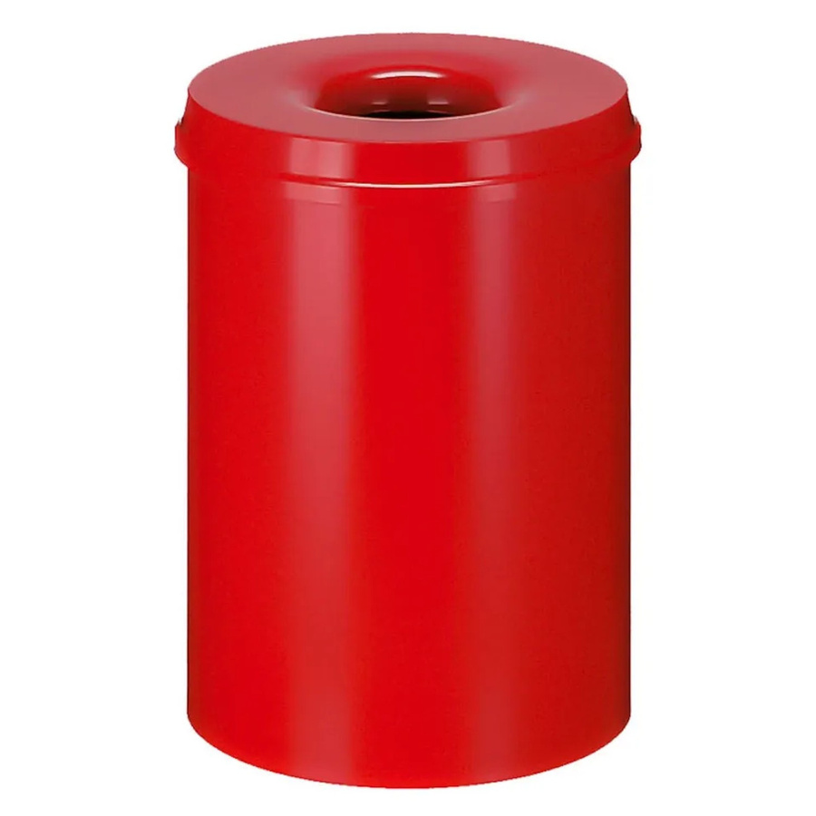PROREGAL Selbstlöschender Papierkorb und Abfallsammler aus Metall, Rot, H x Ø: 47 x 33,5 cm, 30 Liter - Bild 2