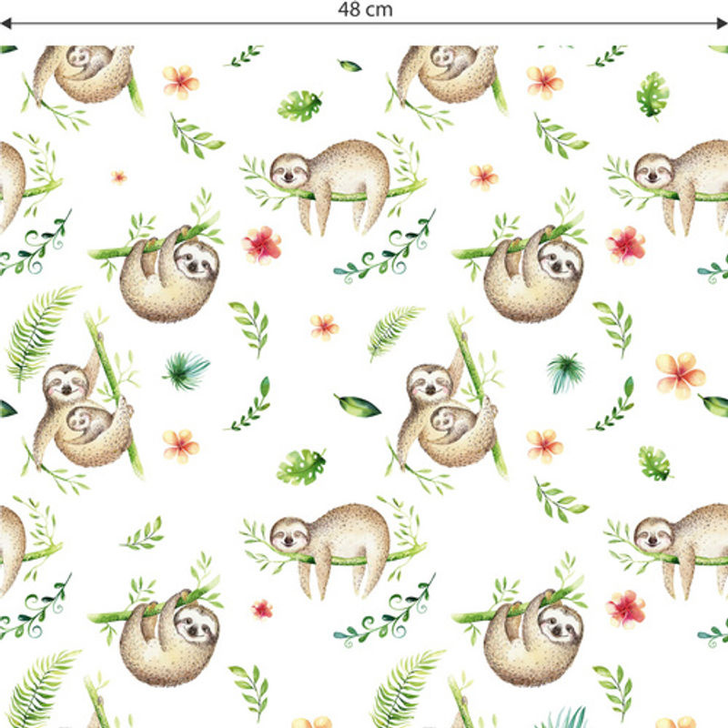 K&L Wall Art Vliestapete Kinder Faultier und Waldtiere im Bambus-Design, mehrfarbig, matt - Bild 2
