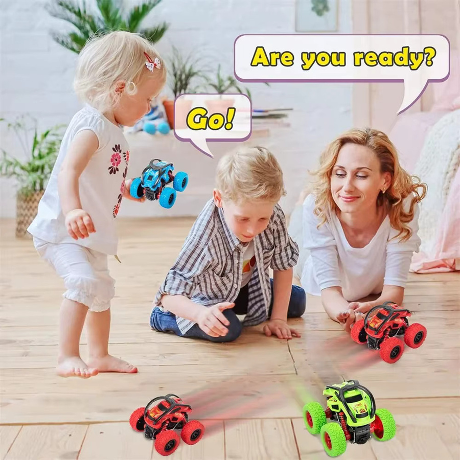 GSF Monster Trucks, Push & Go Stunt-Autos, Rennwagen-Set, Bunt / Mehrfarbig - Bild 1