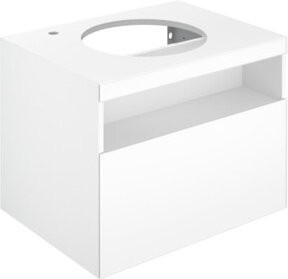 Keuco Waschtischunterschrank Stageline in Weiß mit Glasfront, integrierter LED-Beleuchtung und Soft-Close-Türen, B/T/H: 65 x 55 x 49 cm - Bild 1