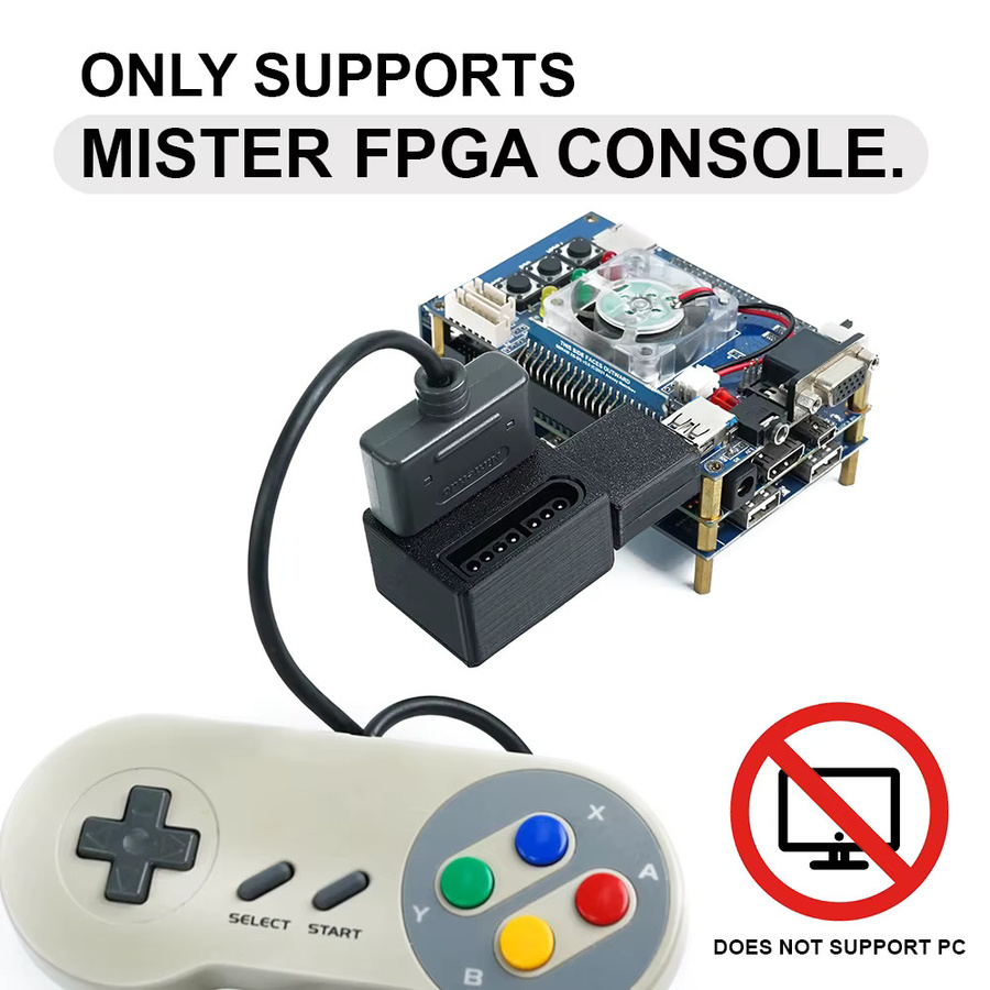 Apexneer 2-Player Game Controller SNAC Adapter für SNES/NES Joystick Converter für MiSTer FPGA, Schwarz - Bild 2