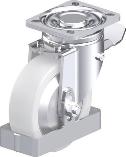 Blickle Stahlblech-Lenkrolle LH-SPO 125K-1-ST-FA-FS in Weiß mit 125 mm Rad-Durchmesser und 700 kg Tragfähigkeit - Bild 1