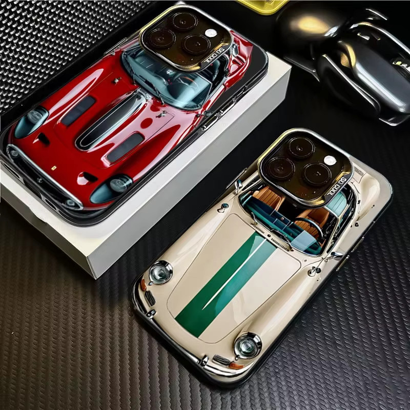 Etmakit Stoßfeste Handyhülle im Retro-Sportwagen-Design für iPhone 11 bis iPhone 17 Air Pro Max Plus Mini SE - Bild 2