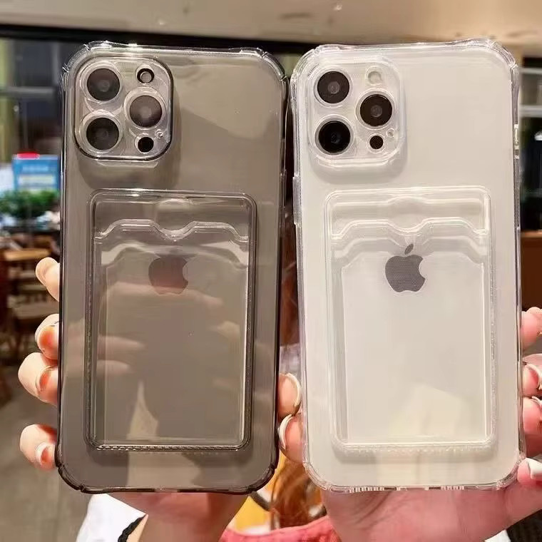 Ricestate Kartenetui-Geldbörse als transparente Silikonhülle für iPhone Modelle, Farbe: Transparent - Bild 3
