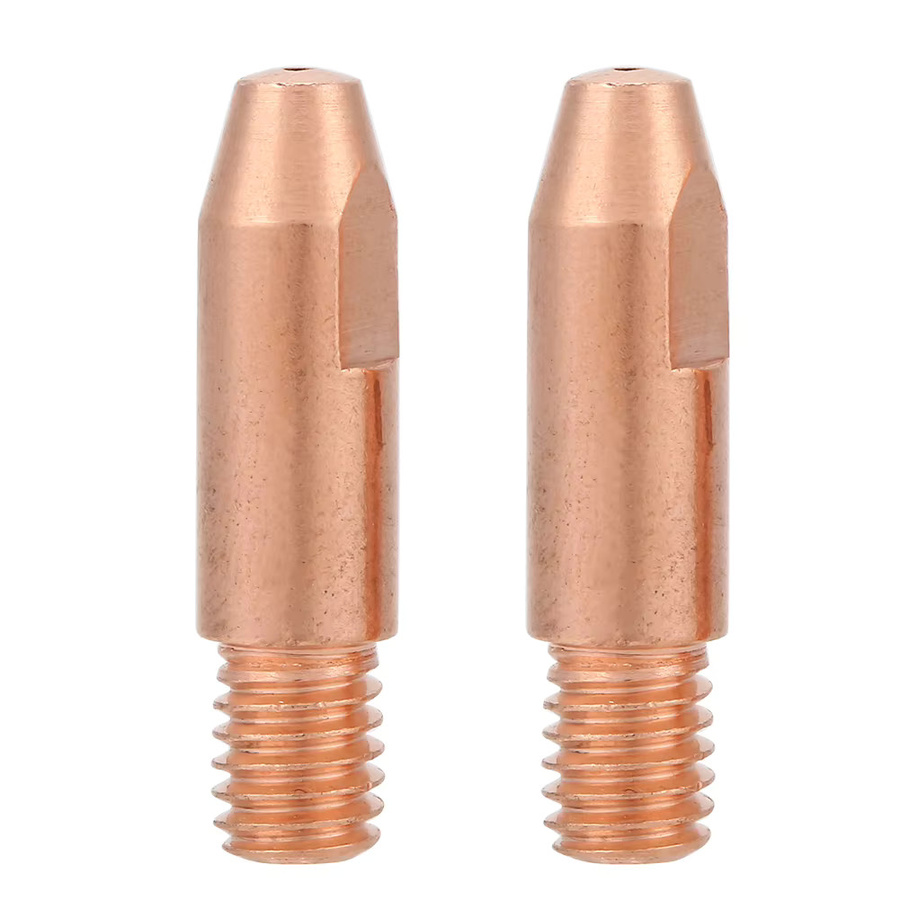 20 Stück Kupfer-Kontaktspitzen M6 für Binzel 24KD MIG/MAG Schweißbrenner aus Messing in Gold und Braun - Bild 3