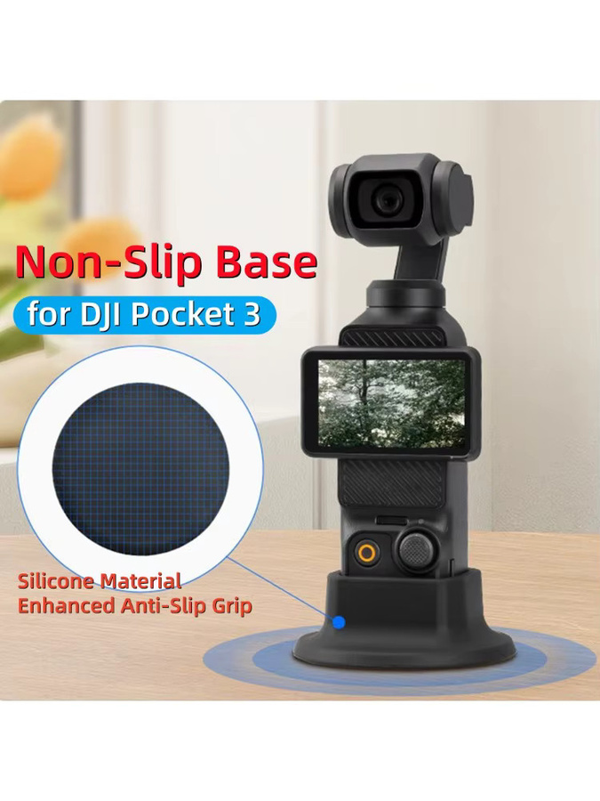 DJI OSMO Pocket 3 Silikon-Antirutsch-Basis in Schwarz als feste Halterung und Stützhalterung - Bild 6