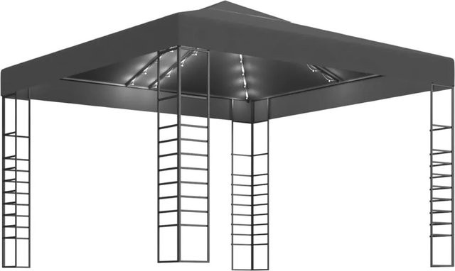 vidaXL Gartenzelt mit LED-Lichterkette in Anthrazit, B/T/H: 300 x 300 x 270 cm - Bild 2