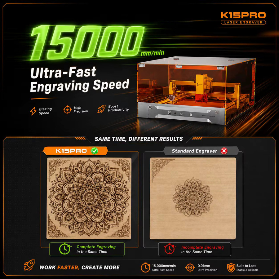 Carverall K15PRO Geschlossener Lasergravierer und Cutter mit 7W 12W Diodenlaser Klasse 1 für Holz und Acryl - Bild 5