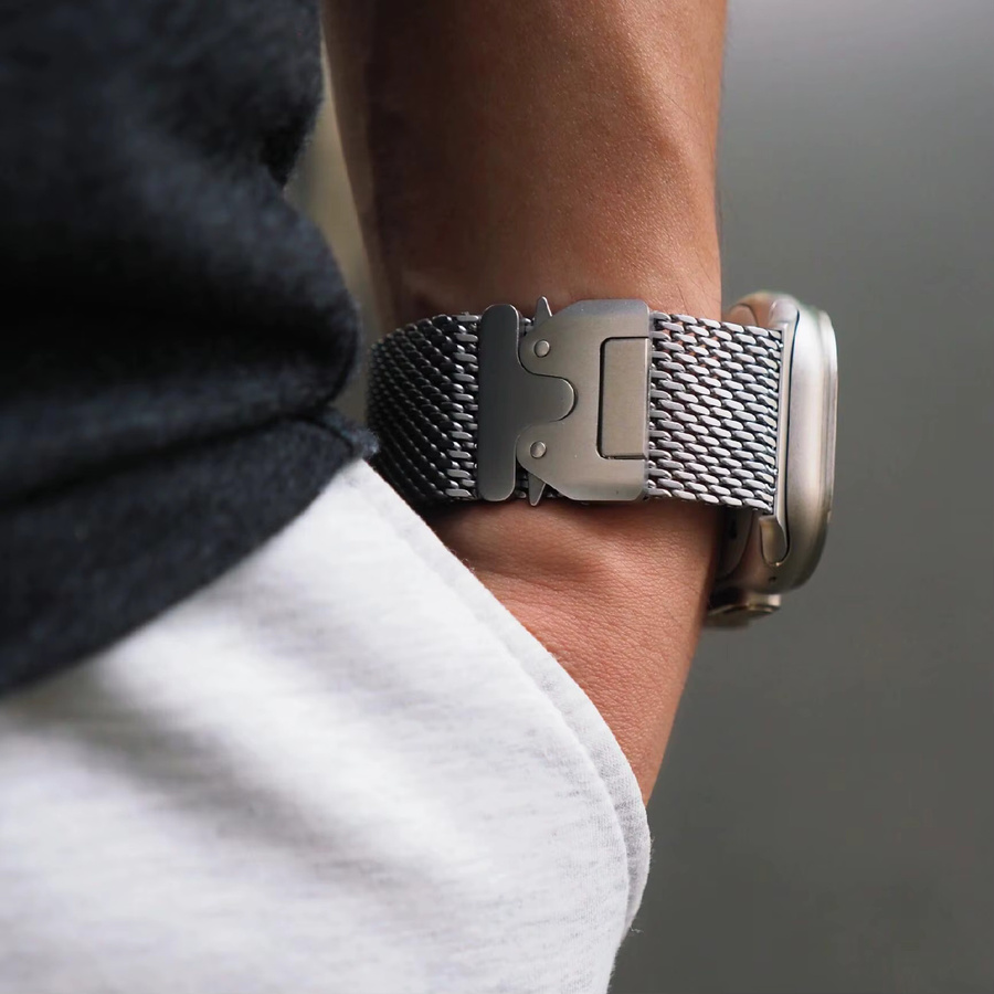yunfook Uhrenarmband Milanese, Edelstahl, Silber, Titanfarben - Bild 4
