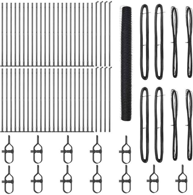 vidaXL Zaunpfosten aus Stahl und PVC in Grau, Höhe: 160 cm, Breite: 5 cm - Bild 1