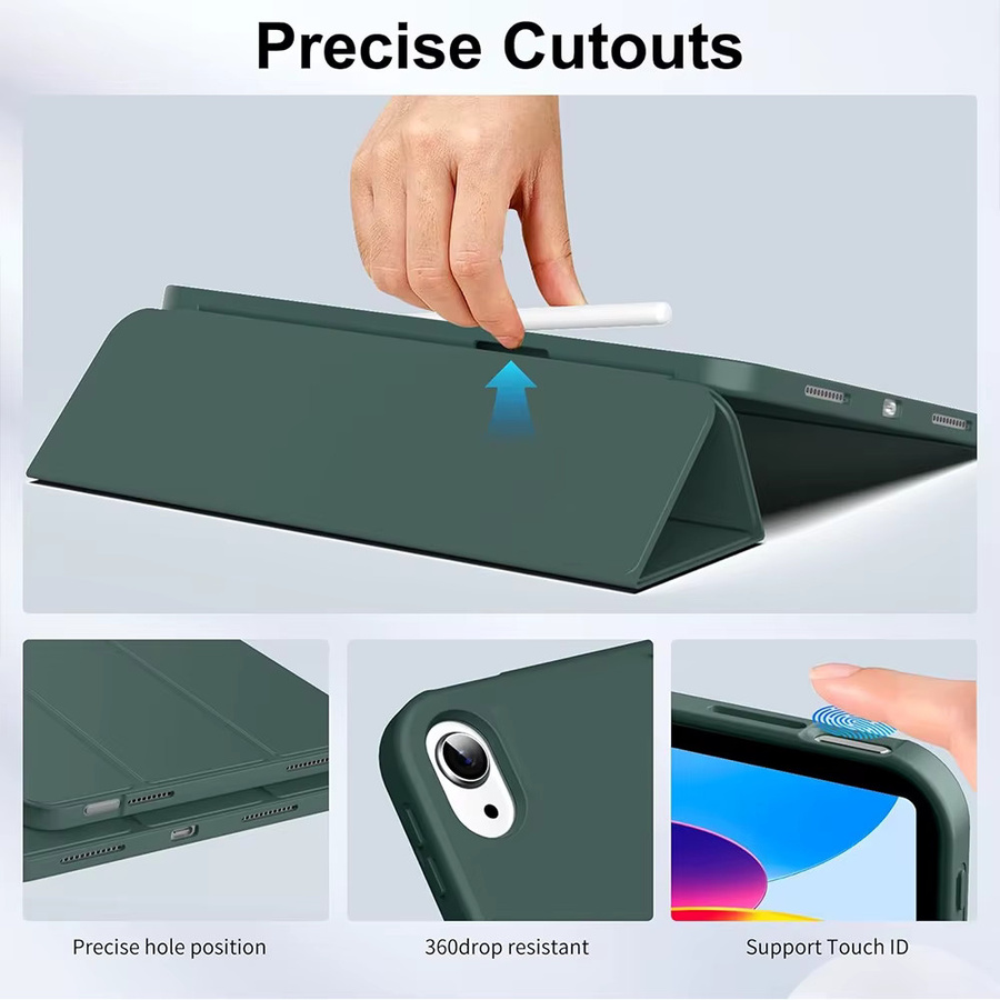 Chenxinyi Dreifach gefaltete Klapphülle für iPad 10. 11. Generation, Air, Pro und Mini, weiche Schutzhülle mit automatischer Sleep/Wake Funktion, Blau - Bild 6