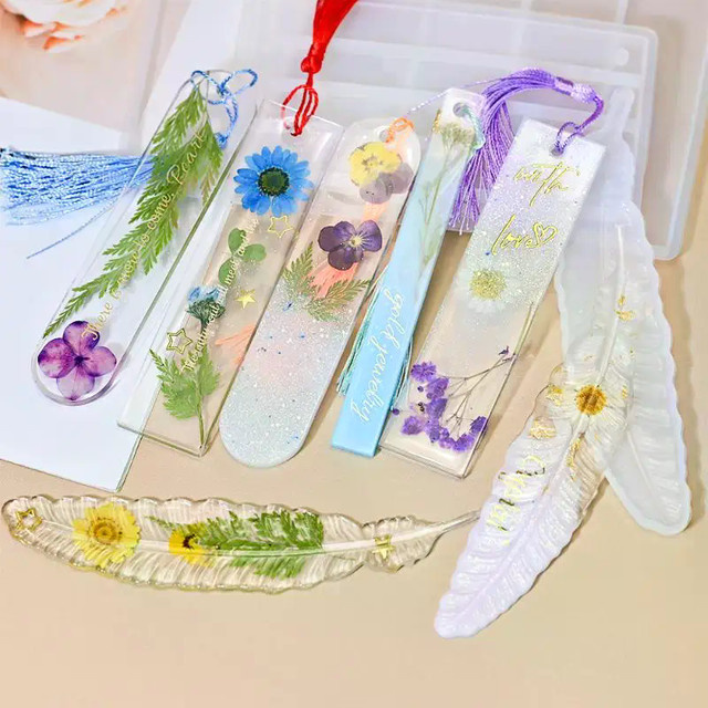 WHPHous Silikon-Lesezeichenform für Epoxidharz, rechteckige Gießform für DIY-Kristall-Buchdekoration, transparent - Bild 1