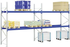 Bito Paletten-Komplettregal-Set P4 mit 5 Ebenen in Enzianblau, H: 600 cm, B: 1140 cm, T: 110 cm - Bild 1