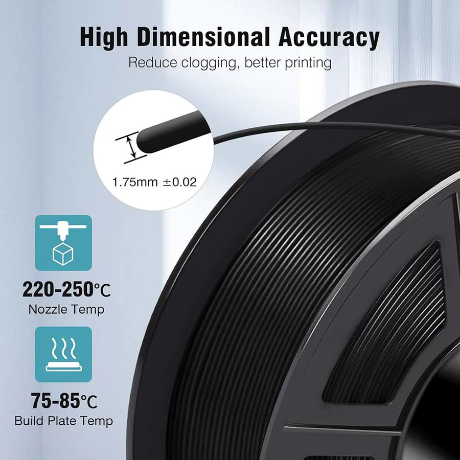 JAYO PETG-Filament für FDM-3D-Drucker, 1,75 mm, Schwarz, 5,5 kg - Bild 4