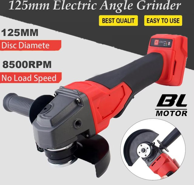 Milwaukee Bürstenloser Elektrischer Winkelschleifer 125mm, 3-Gang Kabelloses Schneid-, Polier- und Schleifwerkzeug für 18V Akku, Rot - Bild 1