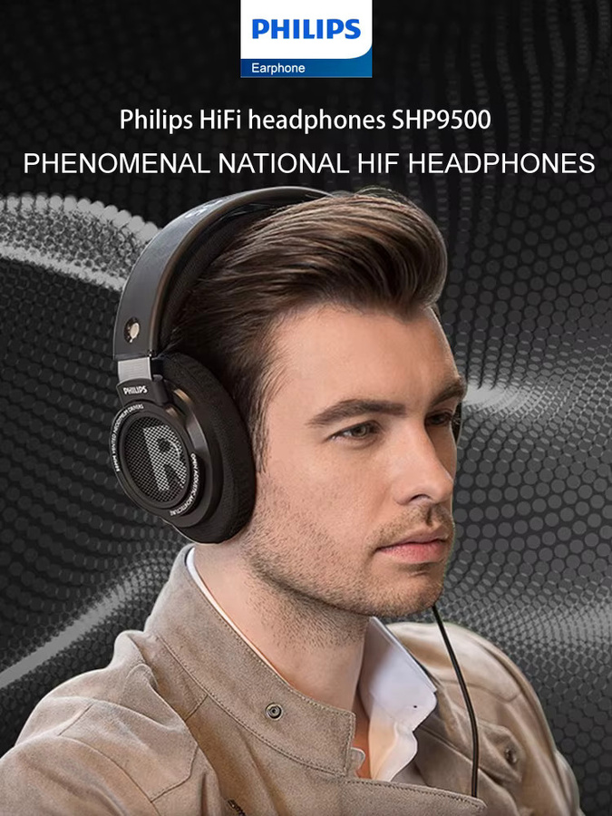 Philips SHP9500 Over-Ear Kopfhörer HiFi Stereo Wired in Schwarz - Bild 2