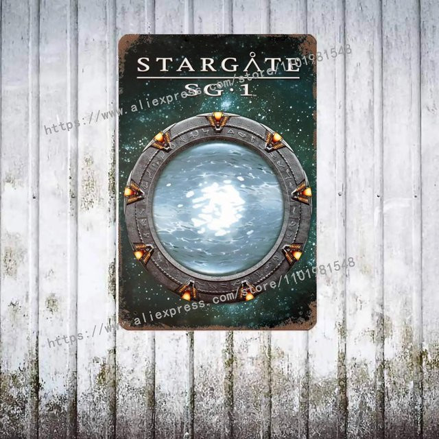 ZX ART Stargate SG-1 Vintage Blechschild Metall-Deko Poster in Grau, B/H: 30 x 20 cm - Bild 1