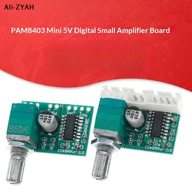 JETTING PAM8403 Mini Digital Audio Verstärkerplatine Modul mit Lautstärkeregelung und Potentiometer, 2-Kanal, USB, Grün - Bild 1