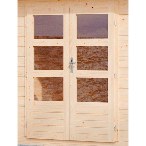 KARIBU Gartenhaus Northeim 4 aus Holz in Beige, B/H/T: 369 x 229,5 x 309 cm - Bild 4