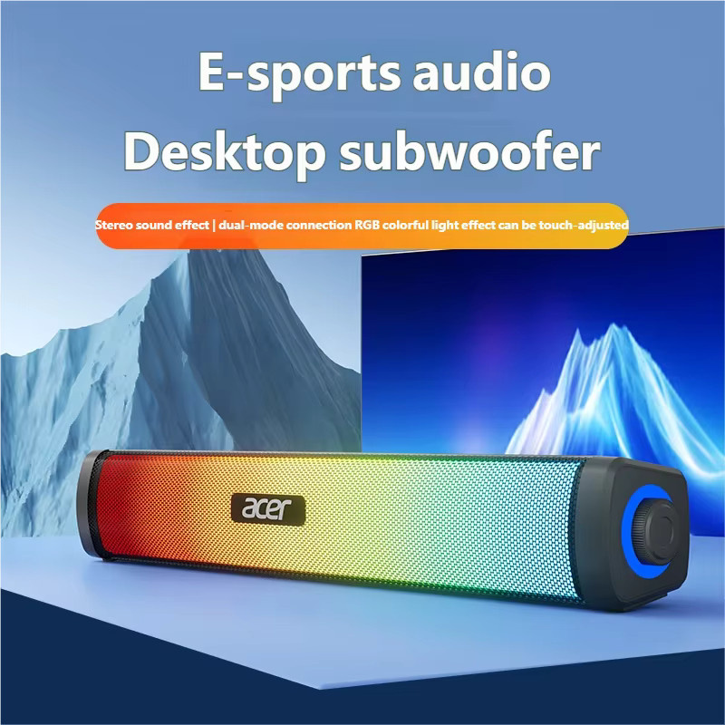 Acer 2.1 Soundbar Stereo-Lautsprecher mit RGB-Beleuchtung und Subwoofer, Bluetooth und USB Dual-Mode, Schwarz/Mehrfarbig - Bild 4