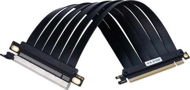 ALLOYSEED PCI-E 3.0 Riser-Kabel GPU-Verlängerungskabel PCIe 3.0 x16 Hochgeschwindigkeits-Flexibles Erweiterungskabel mit 180-Grad-Adapter in Schwarz - Bild 1
