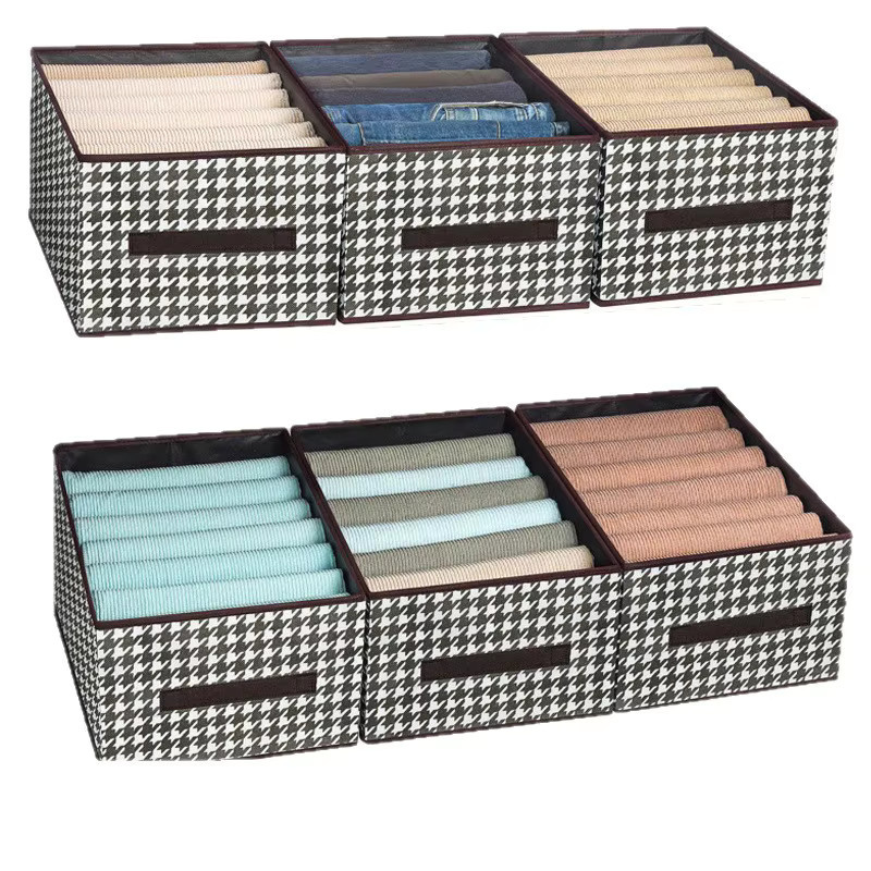 Thousand Bird Grid Aufbewahrungsbox aus Stoff in Schwarz, faltbare Organizer-Tasche für Kleiderschrank und Spielzeug, B/T/H: 46,0 x 23,0 x 6,0 cm - Bild 4
